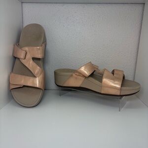 Vionic Pacific Kyla Rose Gold Adjustable Orthotic Sandals Size 9